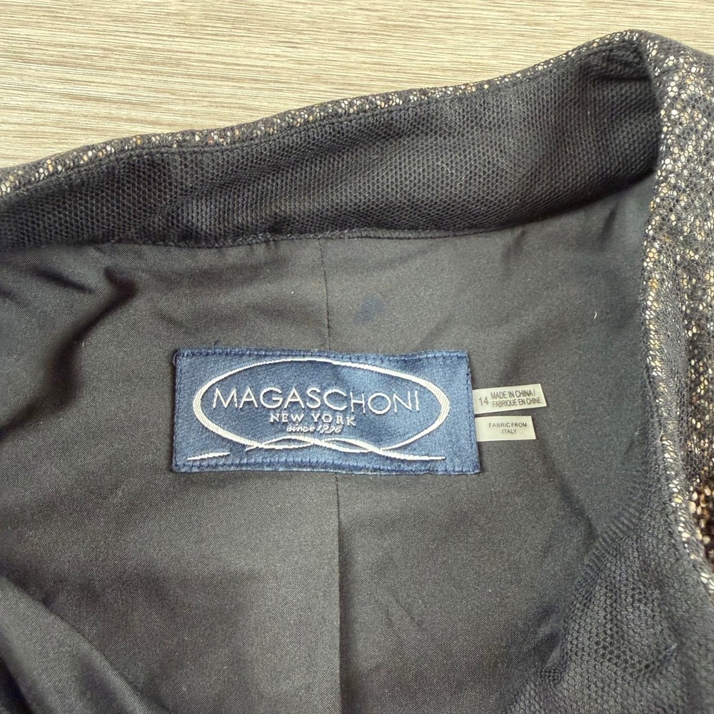 Magaschoni Women Jacket Tweed Wool Silk Blend Chameau Combo 14 - Picture 4 of 10